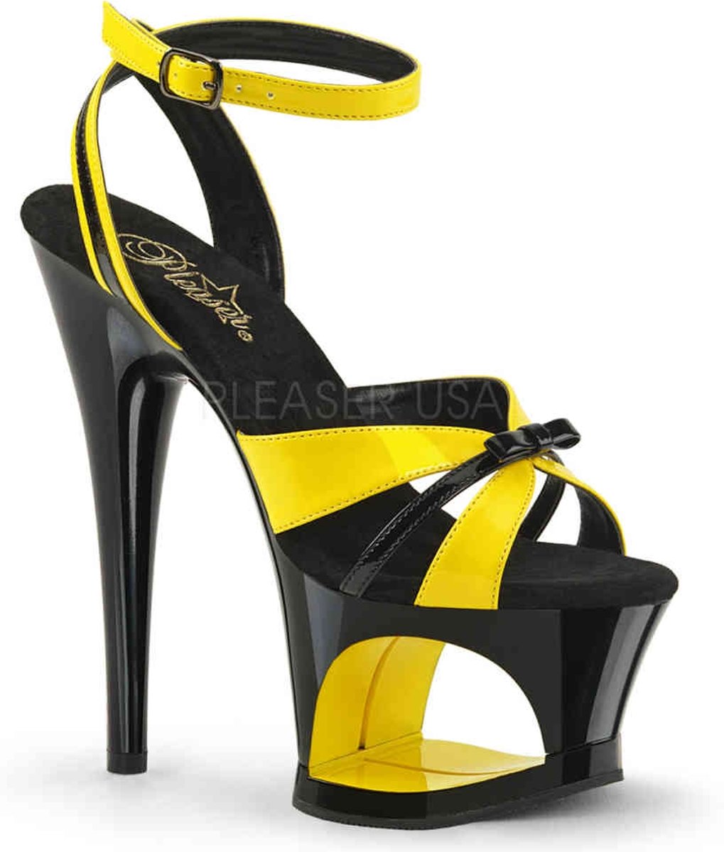 EU 35 = US 5 | MOON-728 | **7 Heel, 2 3/4 Cut-Out PF Wrap Around Ankle Strap Sandal